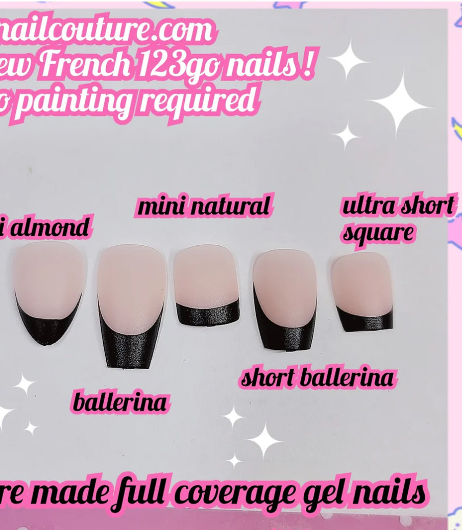 Enailcouture Black French Ballerina Nails