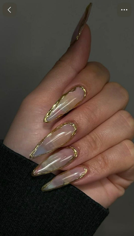 Gold Abstract Framed Nails