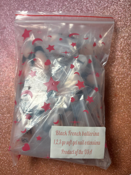 Enailcouture Black French Ballerina Nails