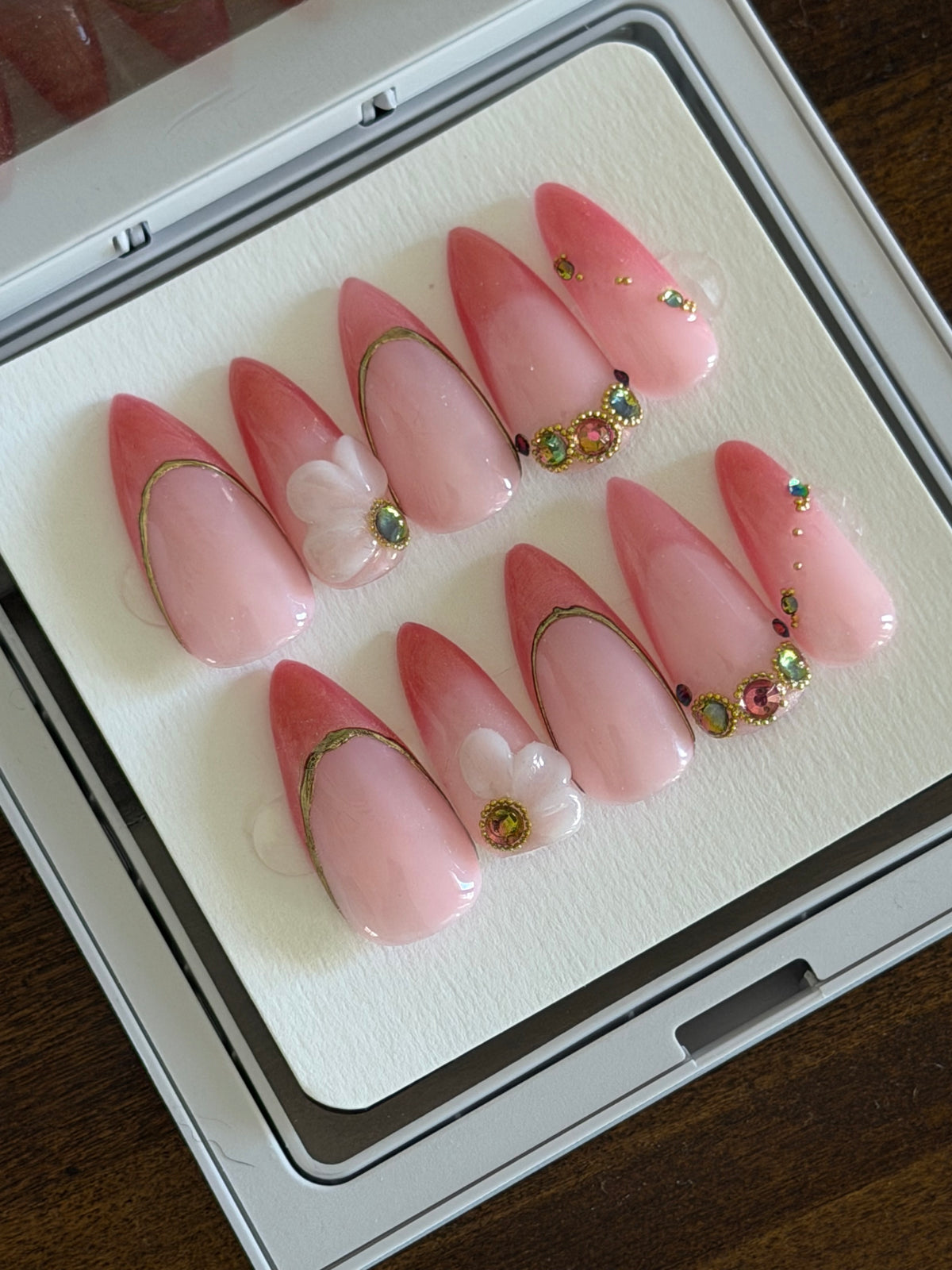 Pink/Gold Cateye w/gold accents