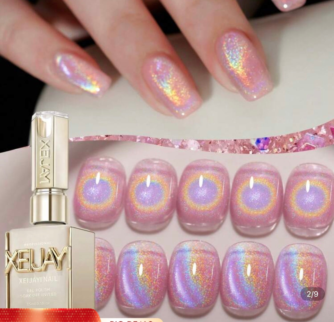 Pink Shimmer Holo Gel Polish
