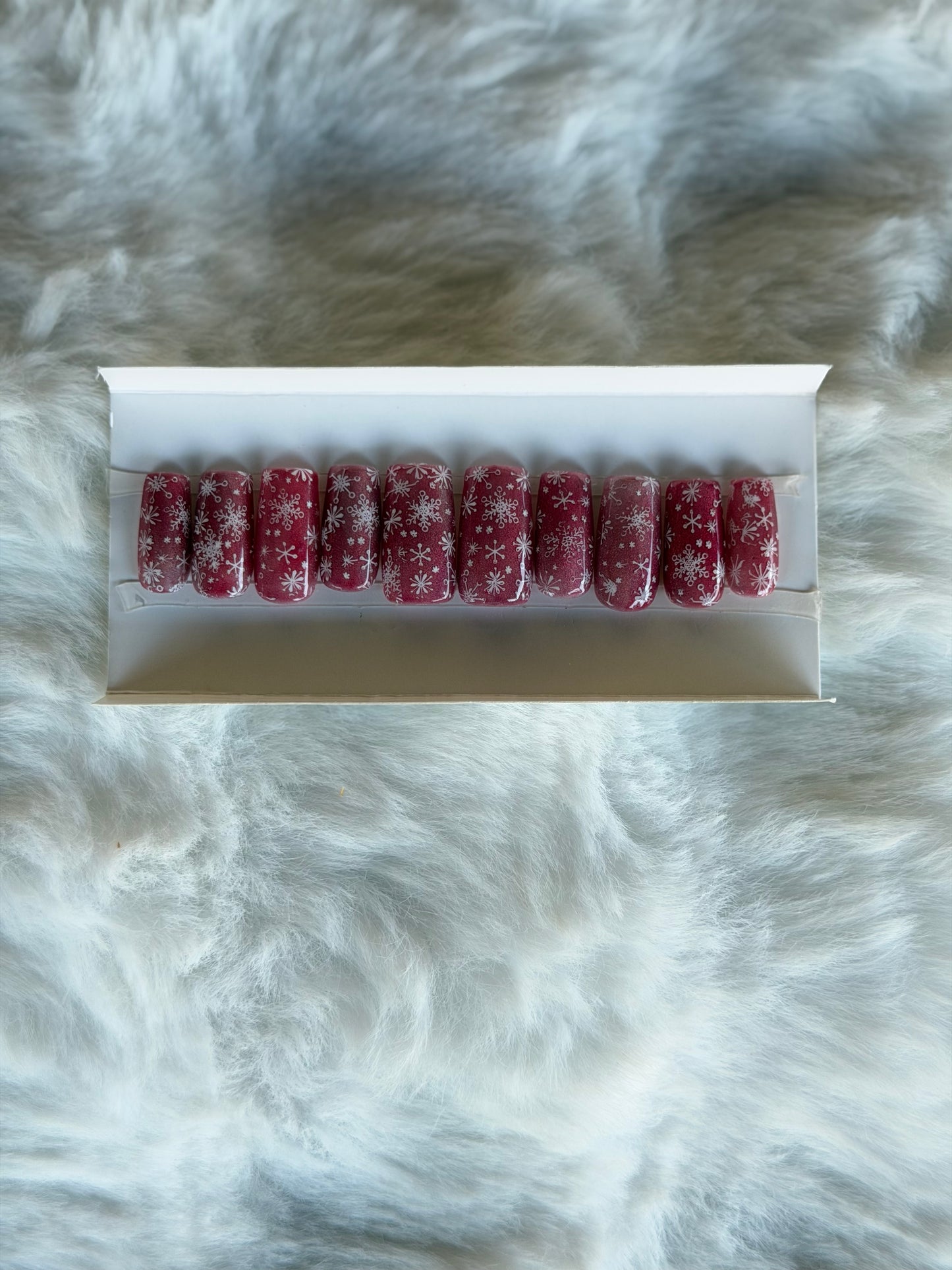 Snowflakes on Red