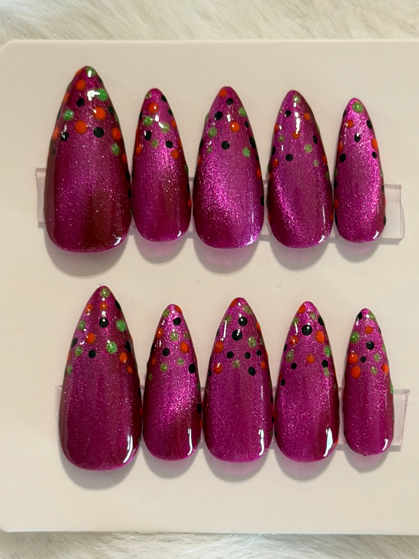 Purple Cateye and Polka dots